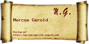 Mercse Gerold névjegykártya